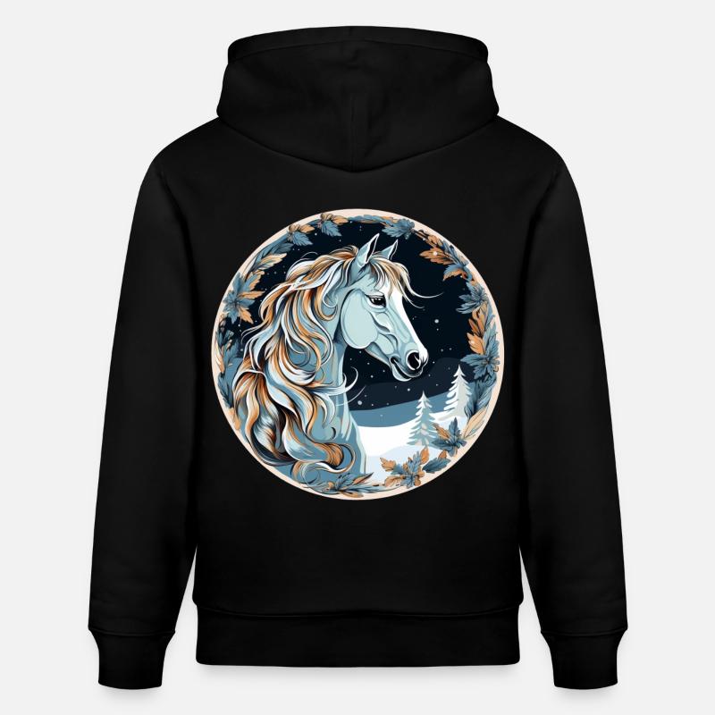 Cheval Boho d’hiver - Sweat à capuche bio CRUISER Stanley/Stella Unisexe - noir