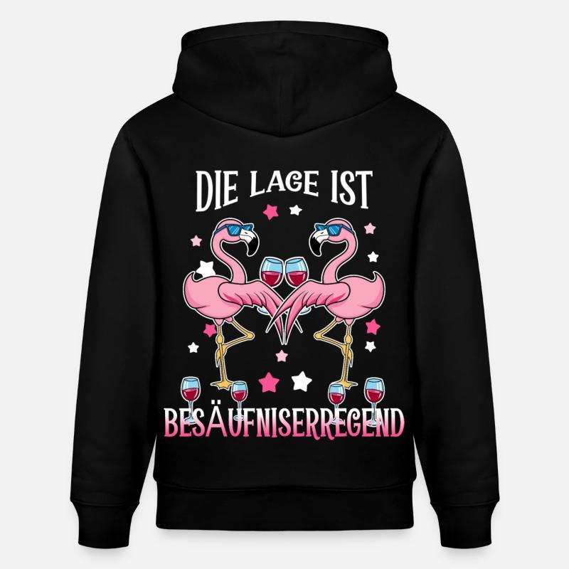 Flamants roses ivres - Sweat à capuche bio CRUISER Stanley/Stella Unisexe - noir