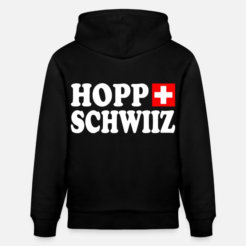 Hopp schwiiz - Stanley/Stella Unisex Bio-Hoodie CRUISER  - Schwarz