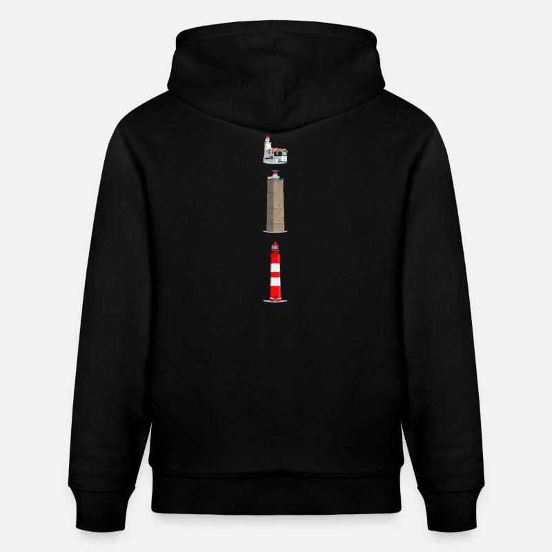Phares Ameland, Terschelling, Marches - Sweat à capuche bio CRUISER Stanley/Stella Unisexe - noir