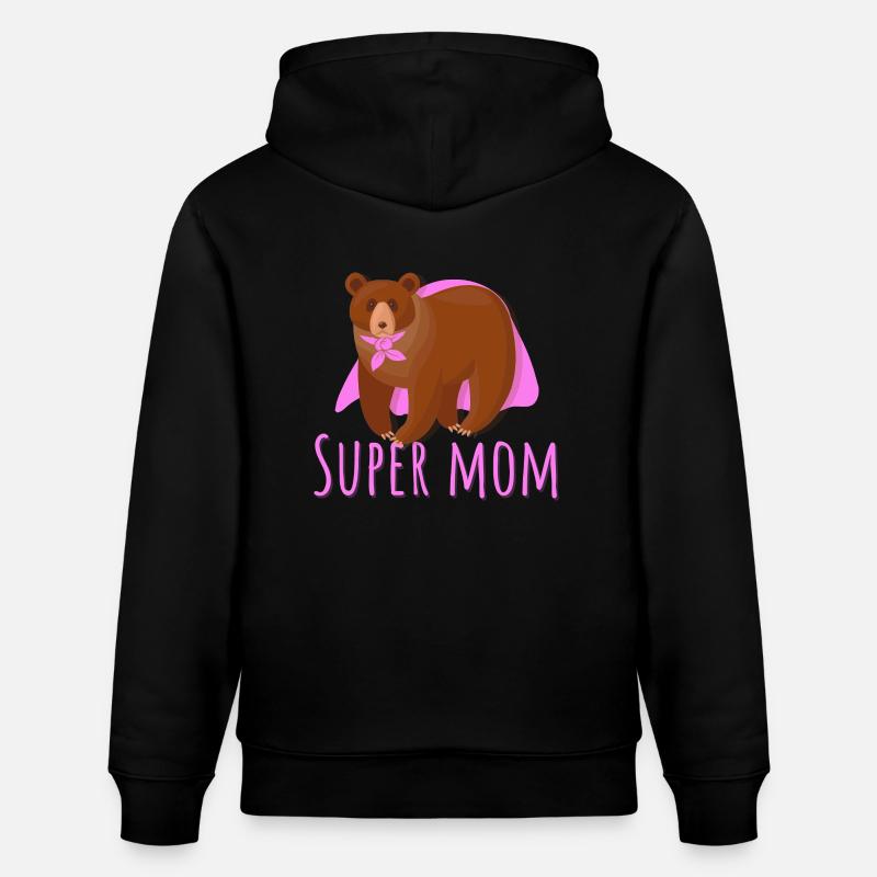 Super maman ours - Sweat à capuche bio CRUISER Stanley/Stella Unisexe - noir