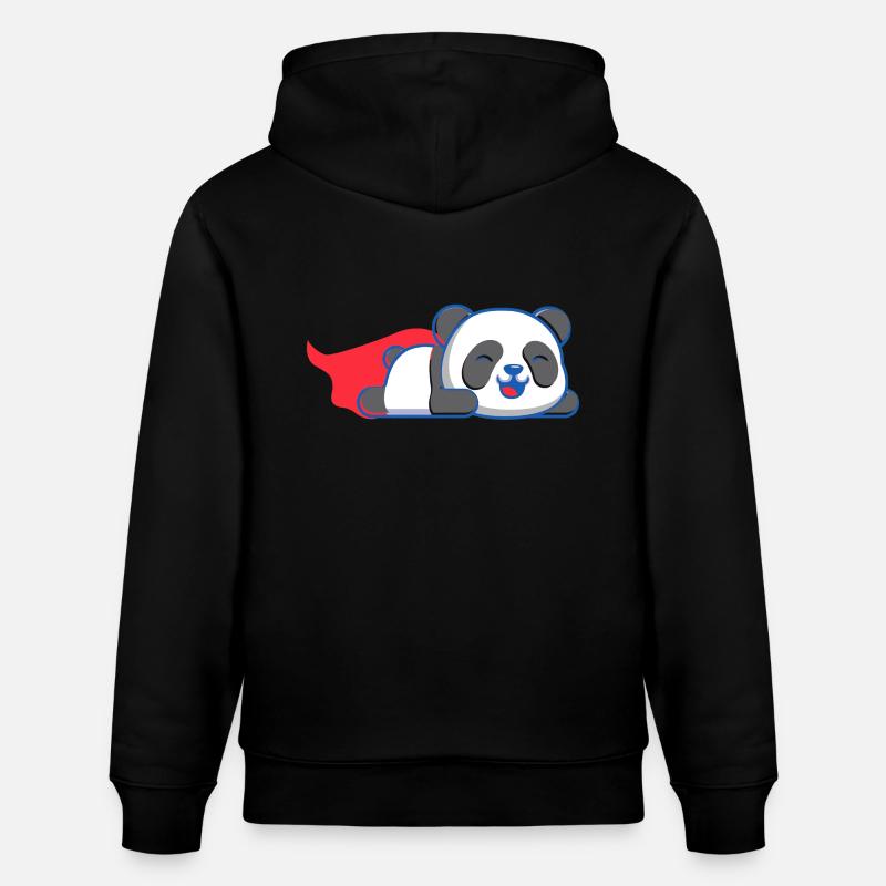 Panda Superhéros - Sweat à capuche bio CRUISER Stanley/Stella Unisexe - noir