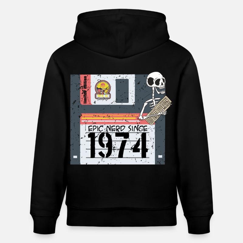 Nerd Anniversaire 1974 - Sweat à capuche bio CRUISER Stanley/Stella Unisexe - noir