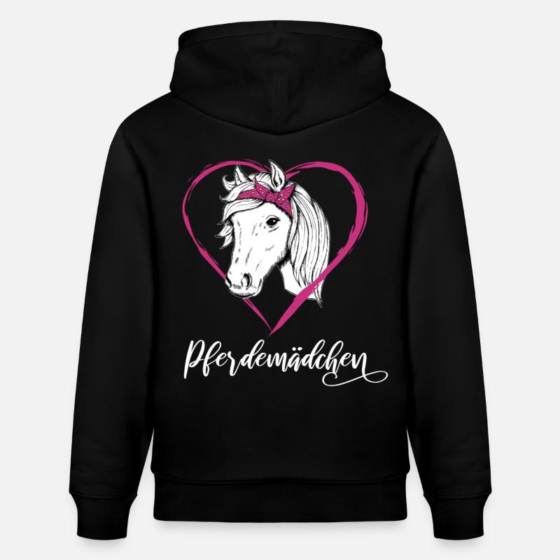 Pferdemädchen Pferde Herz Geschenkidee - Stanley/Stella Unisex Bio-Hoodie CRUISER  - Schwarz