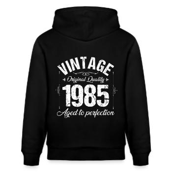 1985 Geburtstag  - Stanley/Stella Unisex Bio-Hoodie CRUISER  - Schwarz - Hinten - Alina (178cm)