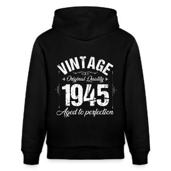80th birthday 1945 - Stanley/Stella CRUISER Unisex Organic Hoodie - black - Back - Alina (178cm)