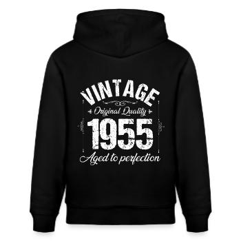 70ème Anniversaire 1955 Millésime - Sweat à capuche bio CRUISER Stanley/Stella Unisexe - noir - Dos - Alina (178cm)
