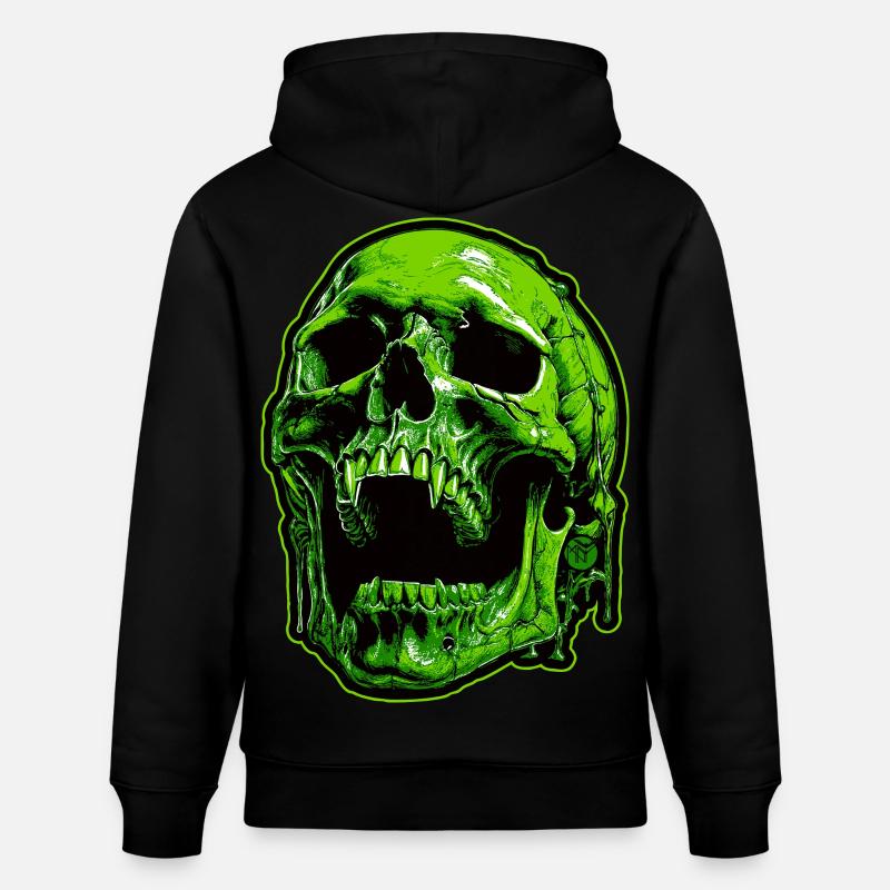 Crâne de vampire vert - Sweat à capuche bio CRUISER Stanley/Stella Unisexe - noir