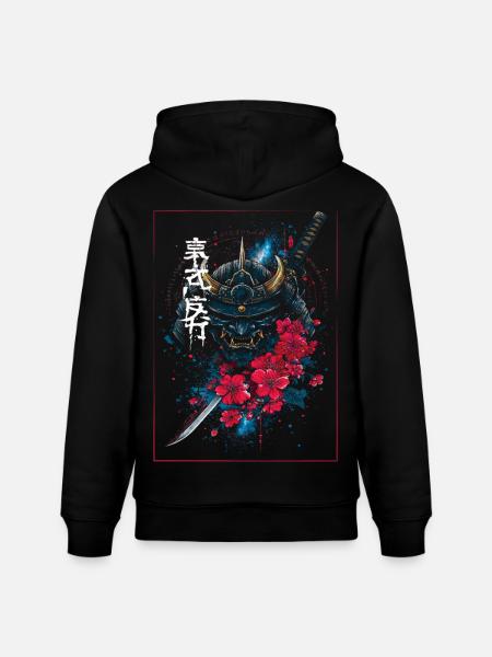 Oni - Japanese Demon Samurai - Stanley/Stella CRUISER Unisex Organic Hoodie - black