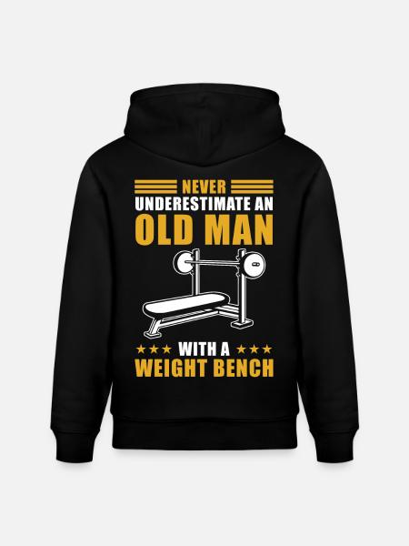 Vægt bænk fitness træning siger sjovt - Stanley/Stella CRUISER økologisk unisex-hoodie - sort