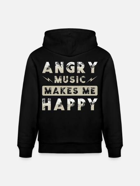Metal Musik Angry Music - Stanley/Stella CRUISER Unisex Organic Hoodie - black