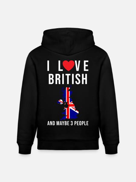 England I love Britain - Stanley/Stella CRUISER Unisex Organic Hoodie - black