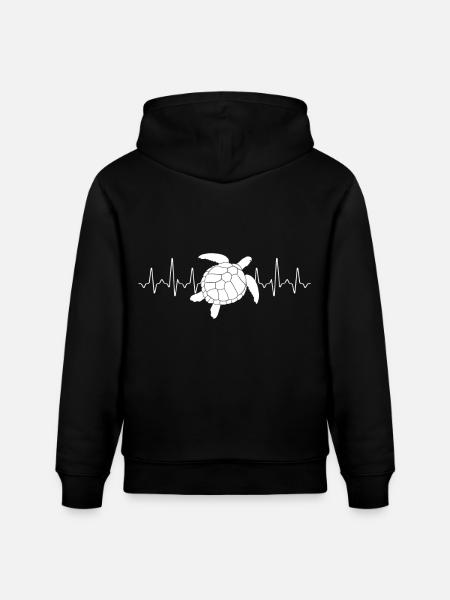 Turtle Heartbeat - Stanley/Stella CRUISER Unisex Organic Hoodie - black
