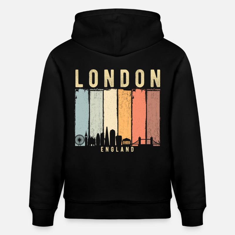 Londres Skyline - Sweat à capuche bio CRUISER Stanley/Stella Unisexe - noir