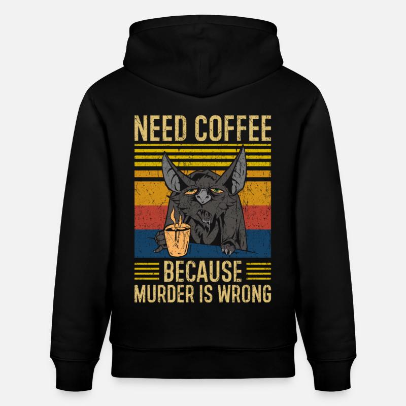 Need Coffee Proverbe - Sweat à capuche bio CRUISER Stanley/Stella Unisexe - noir