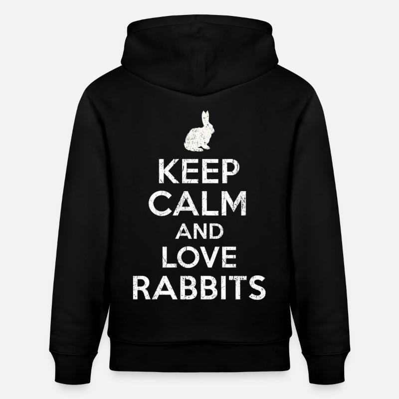 Keep Calm love Rabbits - Sweat à capuche bio CRUISER Stanley/Stella Unisexe - noir