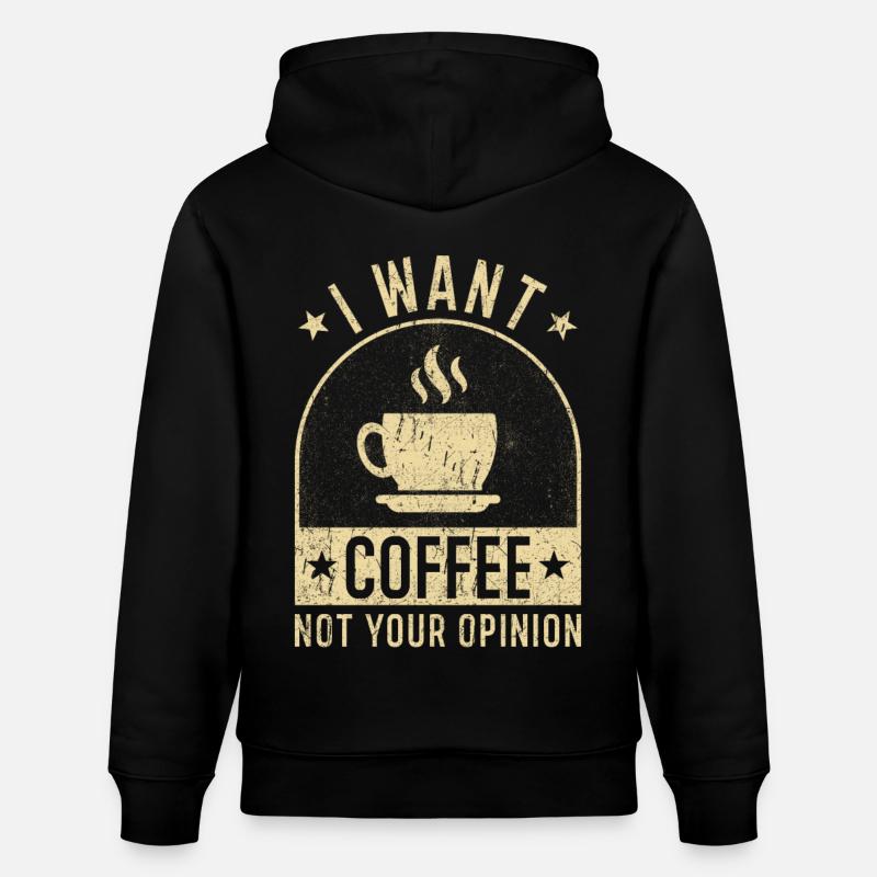 Kaffee Spruch lustig Kaffee Geschenke - Stanley/Stella Unisex Bio-Hoodie CRUISER  - Schwarz