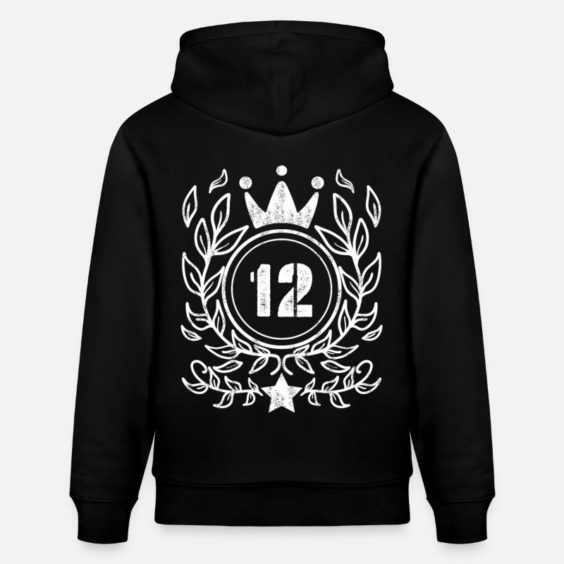 Couronne à 12 numéros - Sweat à capuche bio CRUISER Stanley/Stella Unisexe - noir