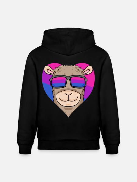 Bisexual Alpaca Gift - Stanley/Stella CRUISER Unisex Organic Hoodie - black