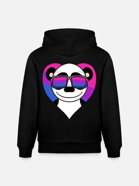 Bisexual Panda Gift - Stanley/Stella CRUISER Unisex Organic Hoodie - black