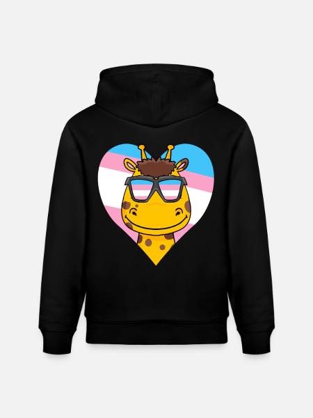 Transgender Transsexual Giraffe Gift - Stanley/Stella CRUISER Unisex Organic Hoodie - black