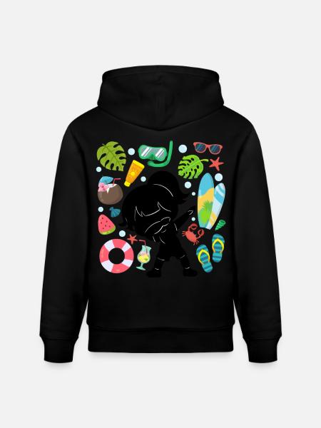 Silhouette Dabbing Girl Summer Time Beach Style - Stanley/Stella CRUISER Unisex Organic Hoodie - black
