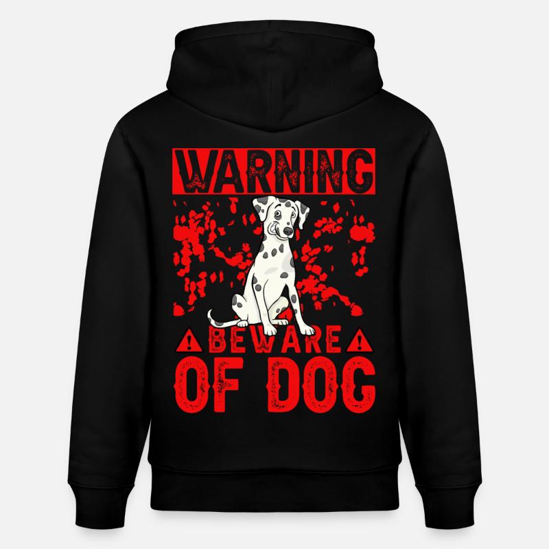 Attention au chien Dalmatiner - Sweat à capuche bio CRUISER Stanley/Stella Unisexe - noir