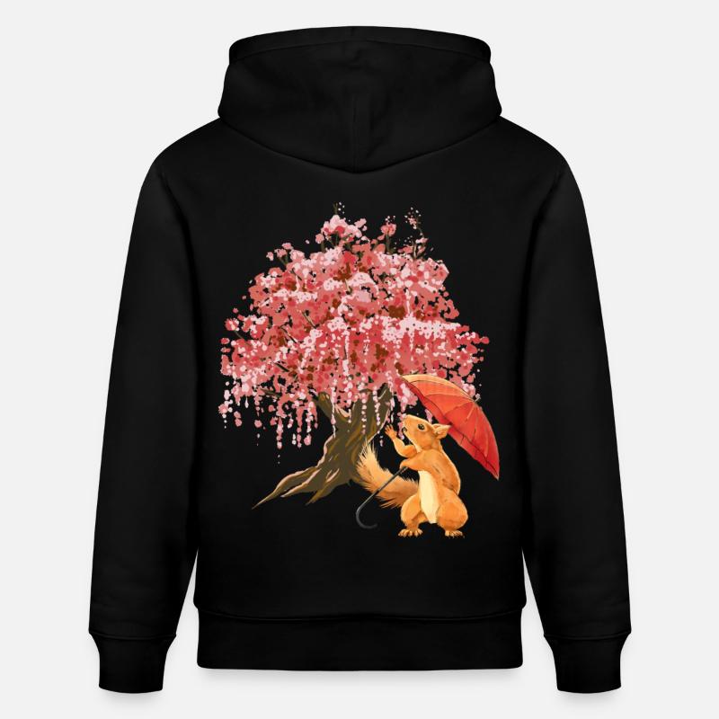 Eichhörnchen Regenschirm Wald - Stanley/Stella Unisex Bio-Hoodie CRUISER  - Schwarz