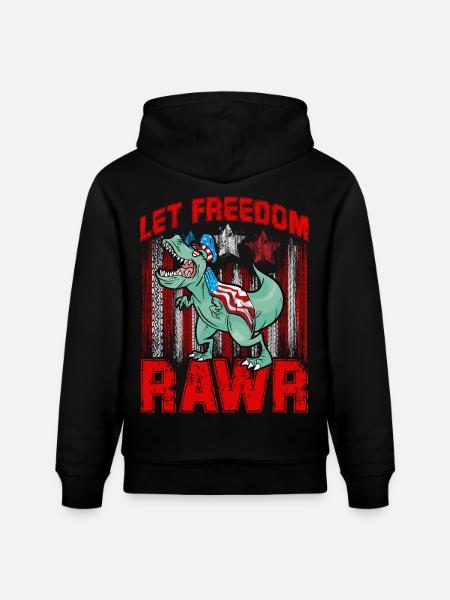Let Freedom Rawr - Stanley/Stella CRUISER Unisex Organic Hoodie - black