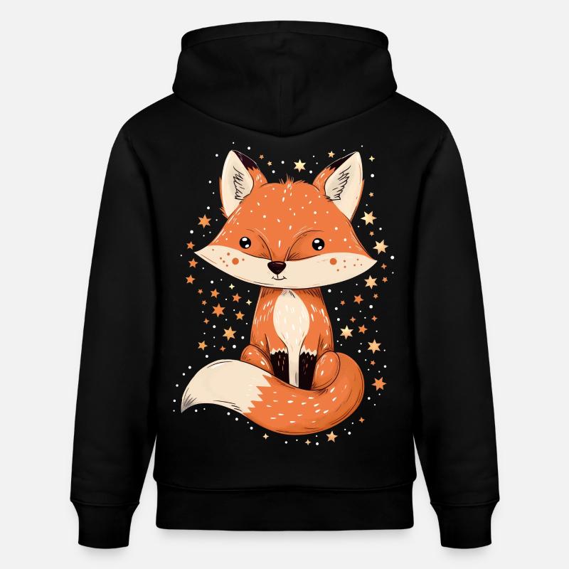 Fuchs mit Sternen - Stanley/Stella Unisex Bio-Hoodie CRUISER  - Schwarz