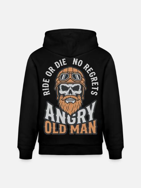 Angry Old Man - Stanley/Stella CRUISER Unisex Organic Hoodie - black