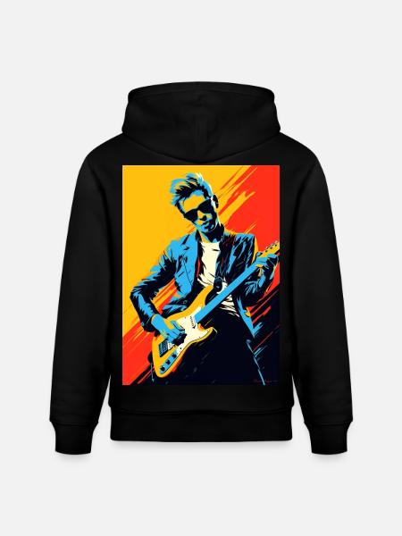 Pop Art Rocker - Stanley/Stella CRUISER Unisex Organic Hoodie - black