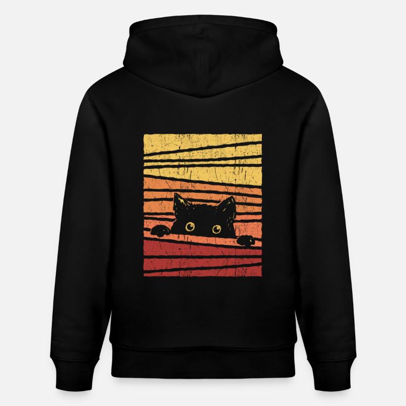Chat noir - Sweat à capuche bio CRUISER Stanley/Stella Unisexe - noir