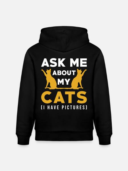 Cats Gift Cats Saying - Stanley/Stella CRUISER Unisex Organic Hoodie - black