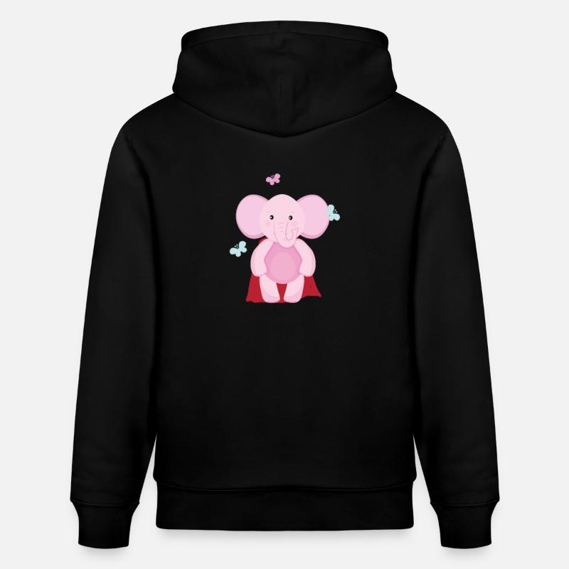 Éléphant Superhéros - Sweat à capuche bio CRUISER Stanley/Stella Unisexe - noir