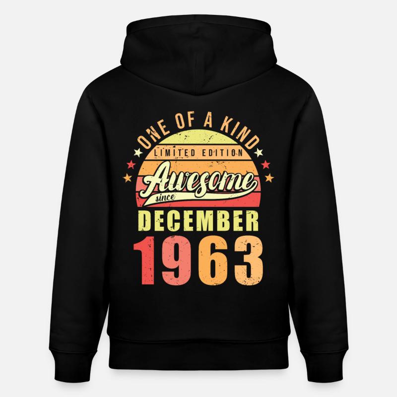 Anniversaire Décembre 1963 - Sweat à capuche bio CRUISER Stanley/Stella Unisexe - noir