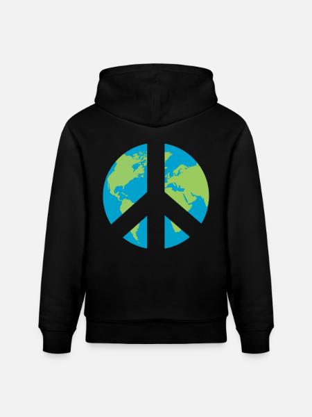 World Peace Symbol - Stanley/Stella CRUISER Unisex Organic Hoodie - black