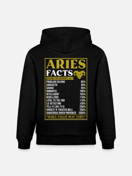 Widder Sternzeichen Geschenk Fakten - Stanley/Stella Unisex Bio-Hoodie CRUISER  - Schwarz