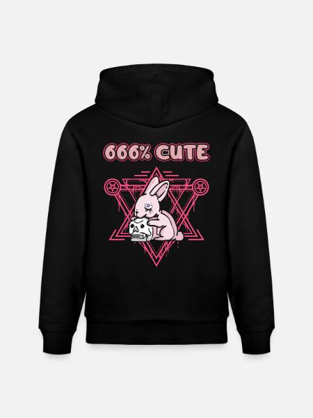 666% Cute kawaii Satanic Goth - Stanley/Stella CRUISER Unisex Organic Hoodie - black