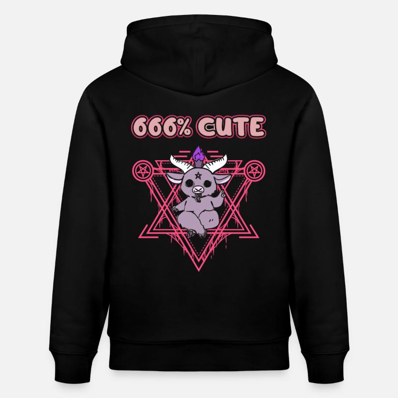 666% Mignon kawaii Satanic Goth - Sweat à capuche bio CRUISER Stanley/Stella Unisexe - noir