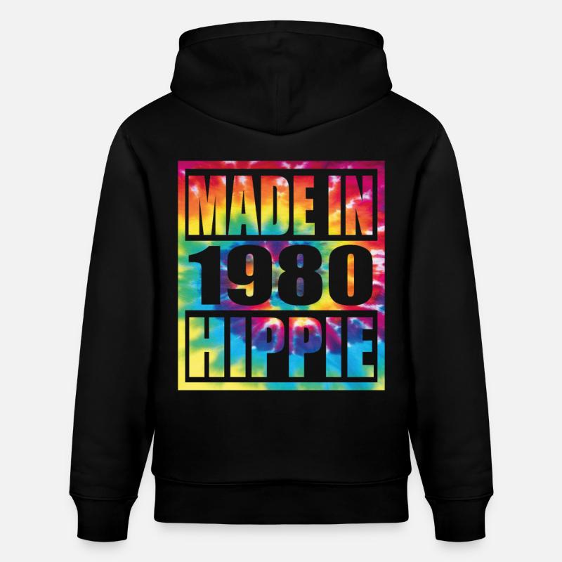 Anniversaire hippie 1980 - Sweat à capuche bio CRUISER Stanley/Stella Unisexe - noir