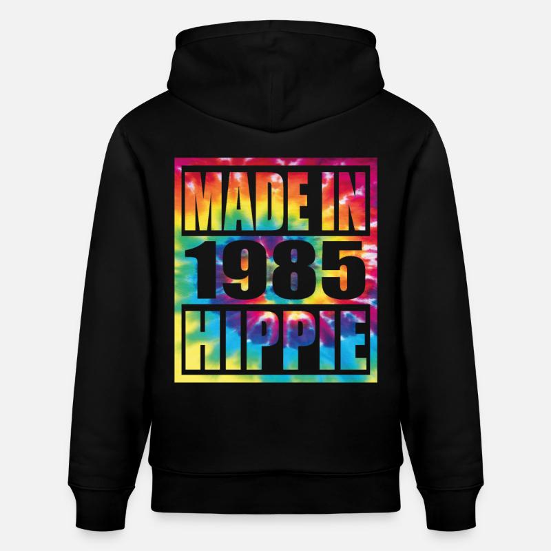 Anniversaire hippie 1985 - Sweat à capuche bio CRUISER Stanley/Stella Unisexe - noir