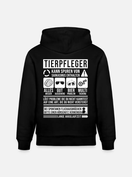 Tierpfleger Spruch lustig - Stanley/Stella Unisex Bio-Hoodie CRUISER - Schwarz