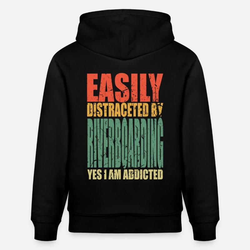 Riverboarding Spruch lustig - Stanley/Stella Unisex Bio-Hoodie CRUISER  - Schwarz