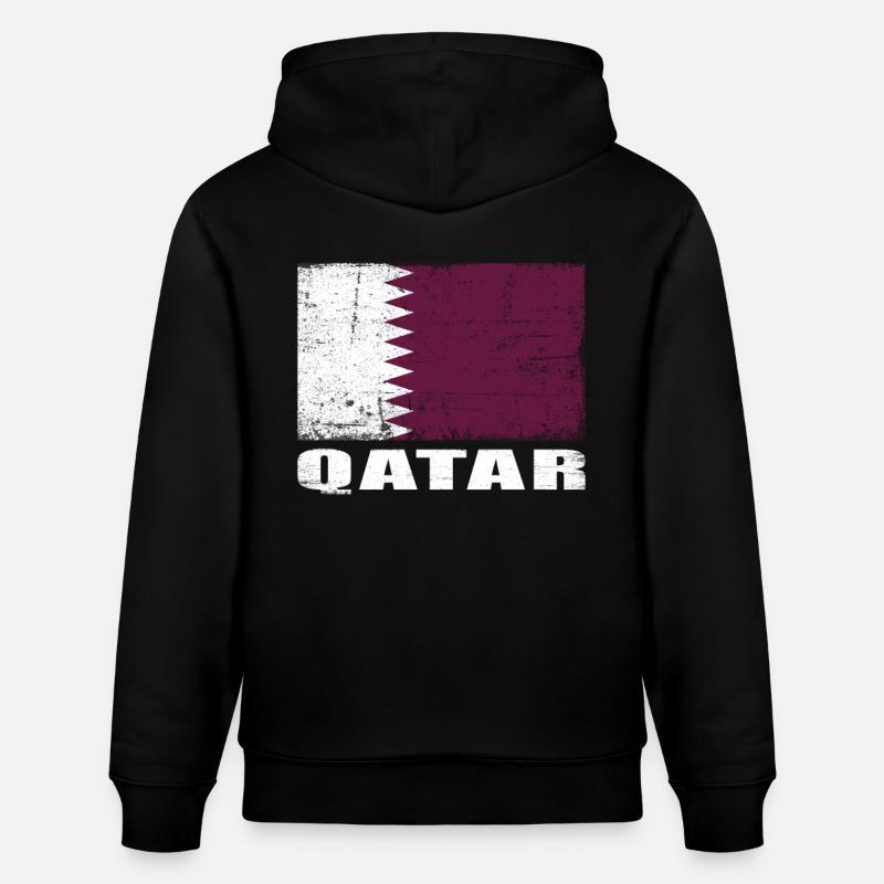 Qatar Flag Grunge Qatar Flag - Sweat à capuche bio CRUISER Stanley/Stella Unisexe - noir