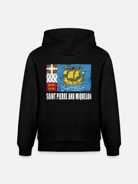 Drapeau de Saint-Pierre-et-Miquelon - Sweat à capuche bio CRUISER Stanley/Stella Unisexe - noir