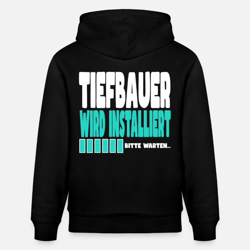 Tiefbauer wird installiert - Stanley/Stella Unisex Bio-Hoodie CRUISER  - Schwarz