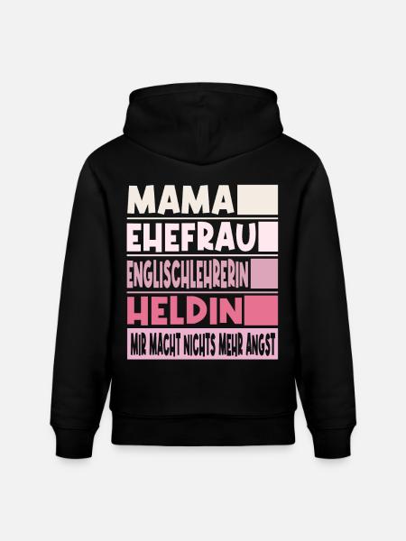 Englischlehrerin Mama Ehefrau Heldin - Stanley/Stella Unisex Bio-Hoodie CRUISER  - Schwarz
