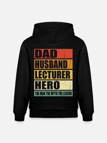 Father Husband Lecturer Held - Stanley/Stella CRUISER Unisex Organic Hoodie - black