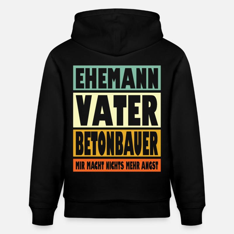Betonbauer Vater Ehemann Held - Stanley/Stella Unisex Bio-Hoodie CRUISER  - Schwarz